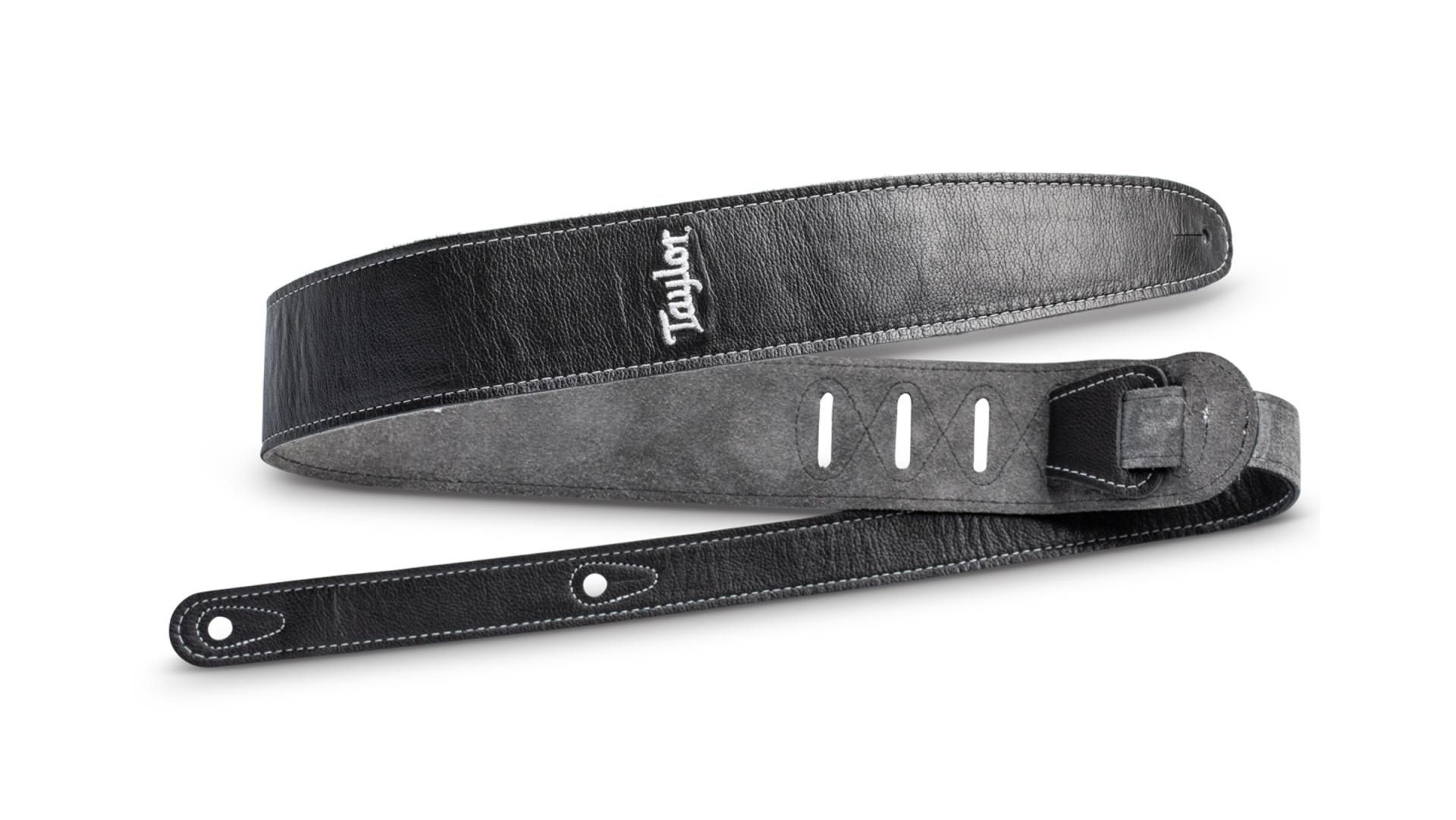 Guitar strap deals black leather