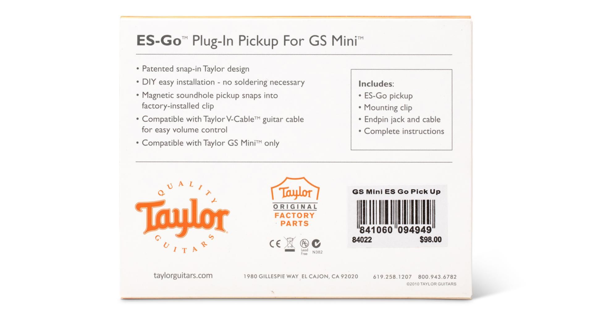 ES Go, Pickup for GS Mini | Taylor Guitars