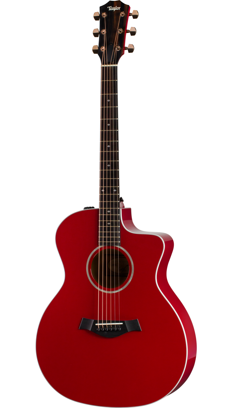 red taylor acoustic guitar